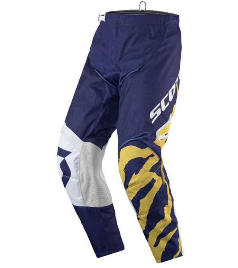 SCOTT Pant 350 Herren Moto-Cross Hose Motorsport-Kleidung mit Unterschenkel-Manschette 246912 1006 Dunkelblau/Weiß/Gelb von SCOTT