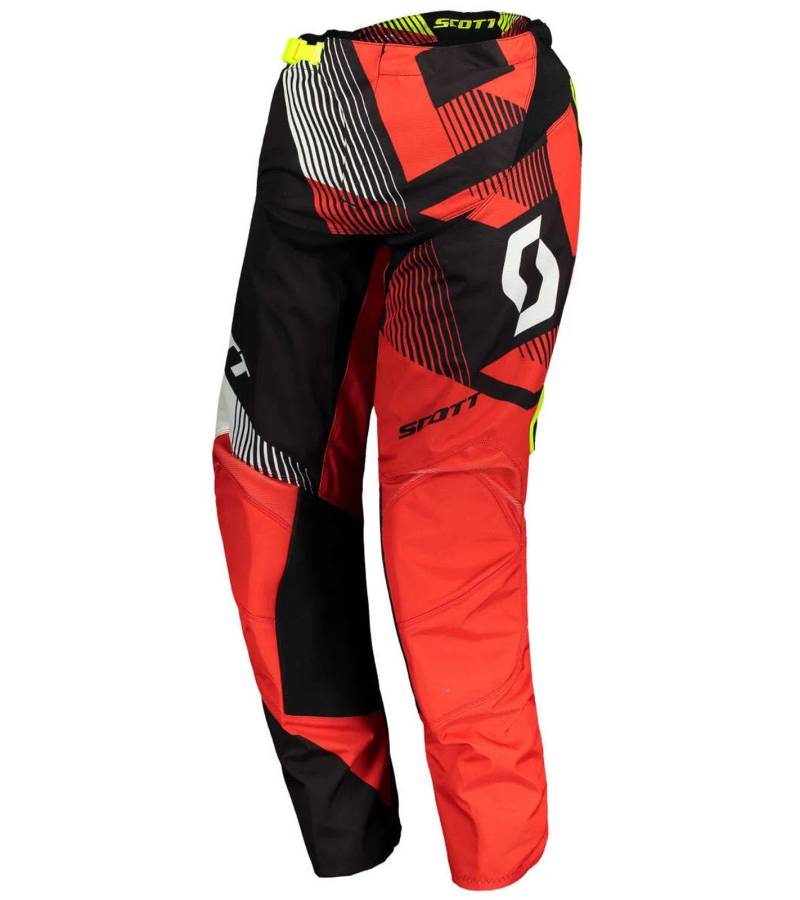 SCOTT Pant 350 Herren Moto-Cross Hose Motorsport-Kleidung mit Unterschenkel-Manschette 263432 1018 Rot/Schwarz/Gelb/Weiß von SCOTT