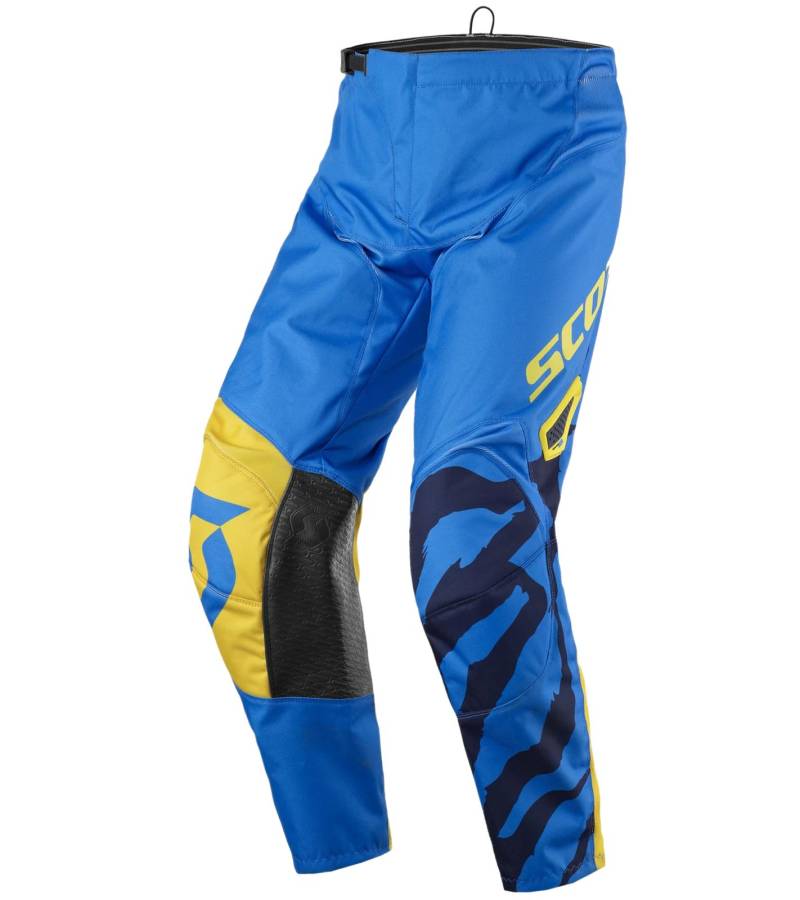SCOTT Pant 350 Kinder Moto-Cross Hose Motorsport-Kleidung mit Unterschenkel-Manschette 246915 1054 Blau/Gelb von SCOTT