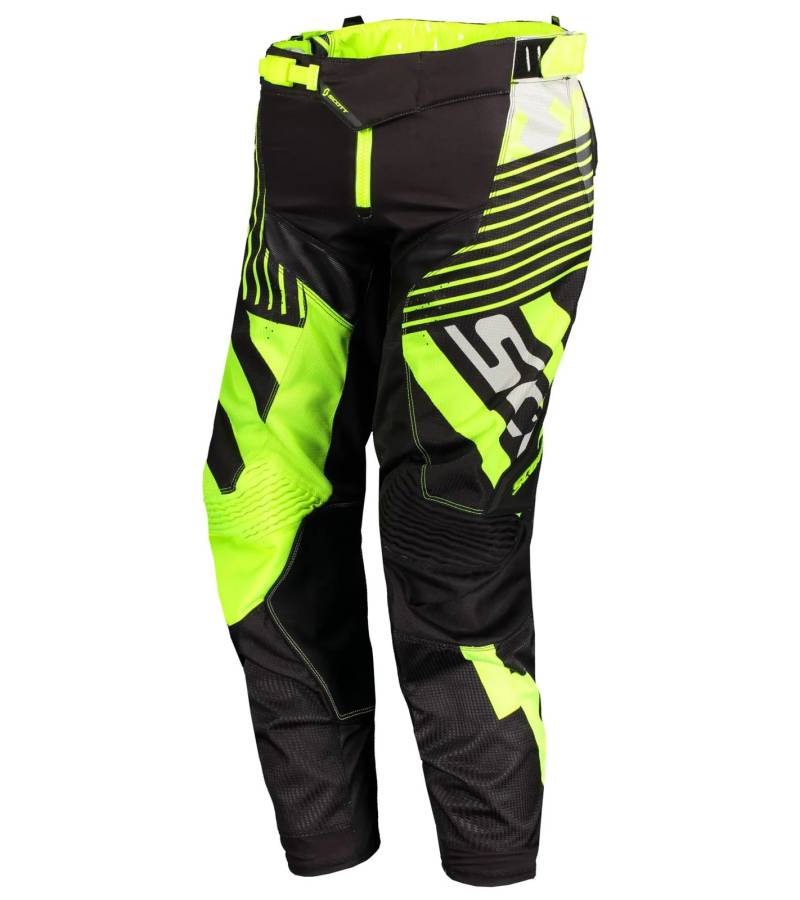 SCOTT Pant 450 Patchwork Herren Moto-Cross Hose Motorsport-Kleidung mit vergrößertem Kniebereich 263436 1040 Schwarz/Neongelb von SCOTT