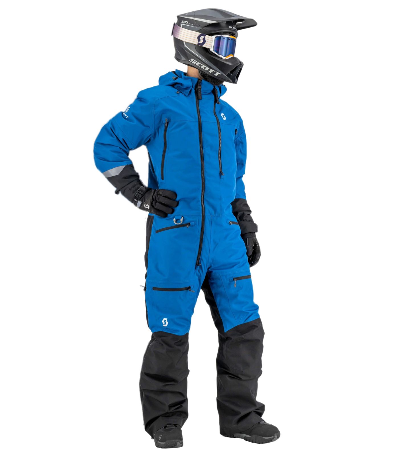 SCOTT Roop Dryo Monosuit Herren Winter-/Schneemobil-Einteiler mit DRYOsphere Membran Motorfahrten im Schnee Winter-Offroad-Einsatz 278409 7159 Blau/Schwarz von SCOTT