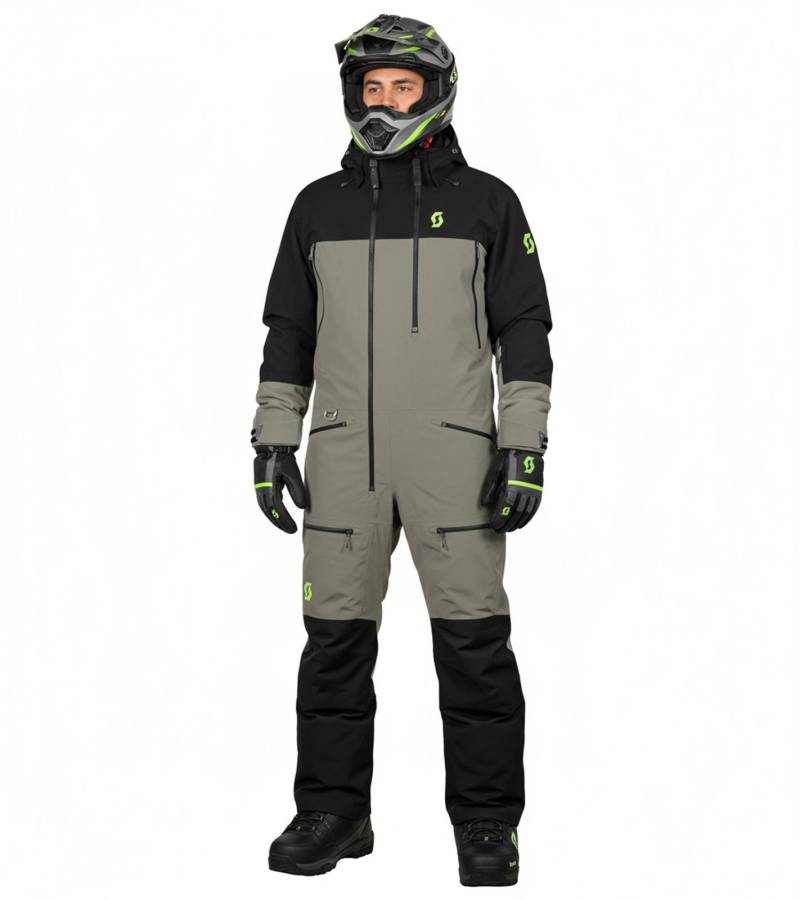 SCOTT Roop Dryo Monosuit Herren Winter-/Schneemobil-Einteiler mit DRYOsphere Membran Motorfahrten im Schnee Winter-Offroad-Einsatz 278409 7657 Beige-Grau/Schwarz von SCOTT