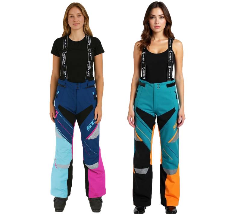 SCOTT Shell Pro Damen Moto-Cross Latz-Hose Motorsport-Kleidung wasserdichte Softshell-Hose 245006 Blau/Orange oder Blau/Pink von SCOTT