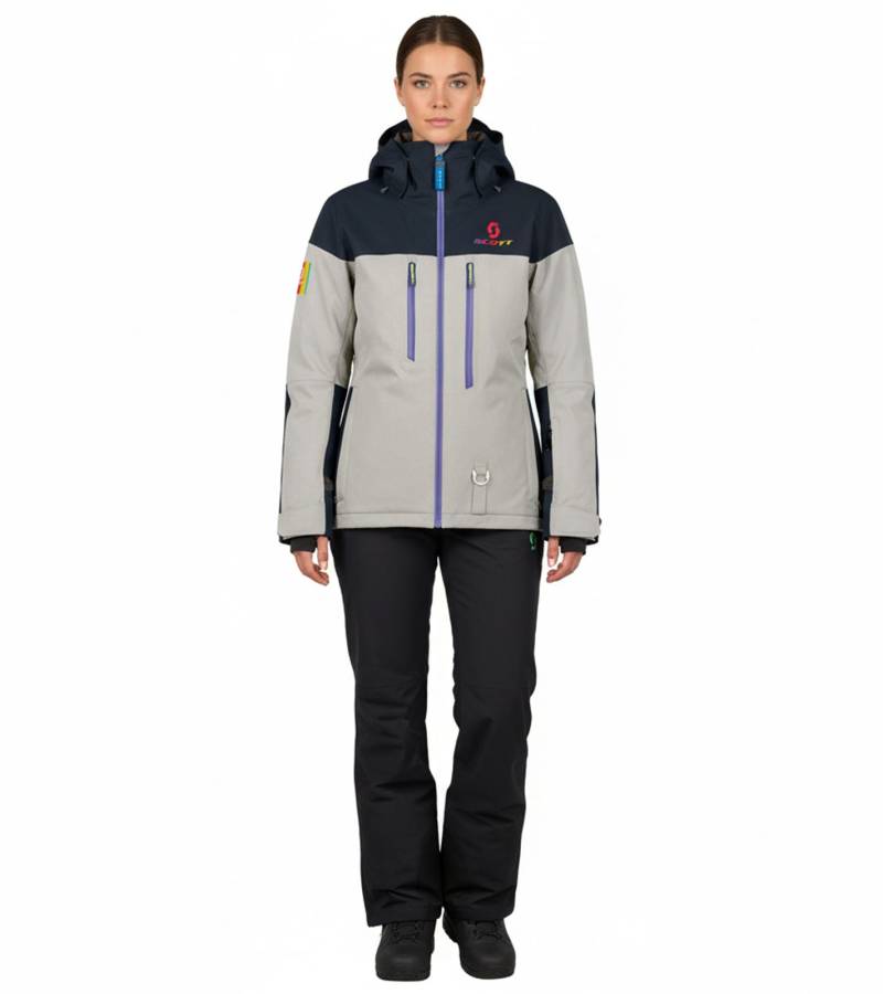 SCOTT Snow Flex Dryo Damen Ski-Jacke Schneemobil-Jacke wind- und wasserdichte Ski-Jacke mit DRYOsphere-Membran 412163 7632 Creme-Weiß/Blau von SCOTT