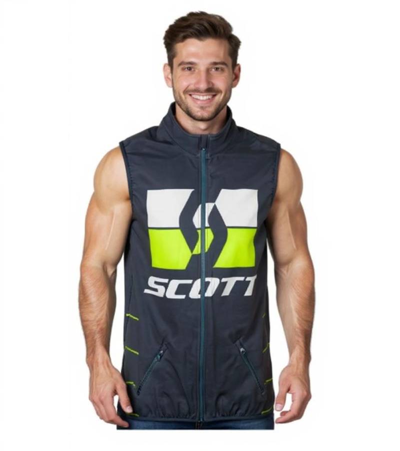 SCOTT Vest Enduro Herren Moto-Cross Weste Bike-Weste aus windabweisendem Material 268623 1054 Blau/Gelb von SCOTT