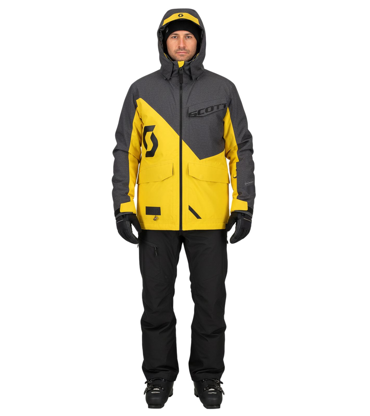 SCOTT XT Shell Dryo Herren Ski-Jacke Schneemobil-Jacke 10.000 mm Wassersäule Snowboard-Jacke 278413 6770 Grau/Gelb von SCOTT
