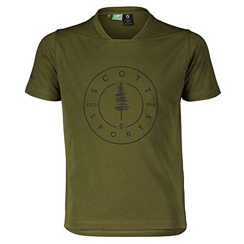 SCOTT Trail Trail Flow 10 DRI Junior Kinder Fahrrad Trikot kurz fir grün 2024: Größe: M (140) von SCOTT