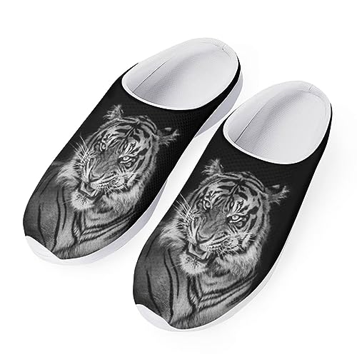 SCRAWLGOD Braethable Gartenschuhe für Damen, mit Fußgewölbeunterstützung, personalisierte Gartenschuhe, Wanderschuhe, Tiger Aniaml, 42 EU von SCRAWLGOD