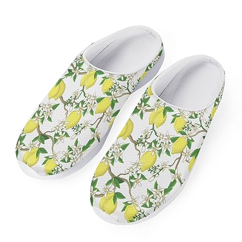 SCRAWLGOD Braethable Gartenschuhe für Damen, mit Fußgewölbeunterstützung, personalisierte Gartenschuhe, Wanderschuhe, Zitronenblüte, 39 EU von SCRAWLGOD