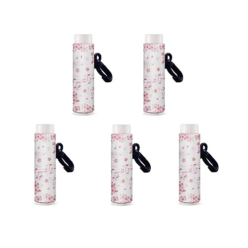 SCRAWLGOD Chapstick Schlüsselbundhalter, wiederverwendbar, Lippenstift-Etui für Geldbörse, mit Kunststoffhaken und Schnalle, geeignet für Frauen, Rosa (Cherry Blossoms), Einheitsgröße von SCRAWLGOD