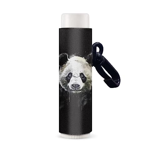 SCRAWLGOD Chapstick Schlüsselbundhalter, wiederverwendbar, Lippenstift-Etui für Geldbörse, mit Kunststoffhaken und Schnalle, geeignet für Frauen, panda, Einheitsgröße von SCRAWLGOD