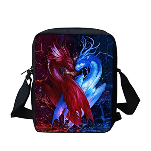 SCRAWLGOD Coole Drachen-Print Frauen Schultertasche Reise Crossbody Bag Casual Messenger Bag für Sport Mode Umhängetasche Mädchen Umhängetasche, Coole Drache, Einheitsgröße von SCRAWLGOD