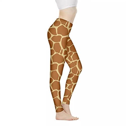 SCRAWLGOD Damen-Yogahose mit hoher Taille, lässig, Bauchkontrolle, Workout, Laufen, weich, dehnbar, Giraffenmuster, L von SCRAWLGOD
