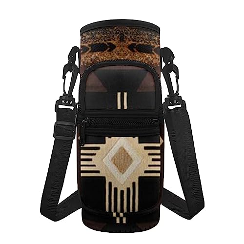 SCRAWLGOD Entzückende Azteken-Geometrische Muster Wasserflasche Sling Bag Retor Crossbody Wasserflasche Tasche Wasserflasche Tragetasche für Party, Geschenke für Kinder älter Junge von SCRAWLGOD