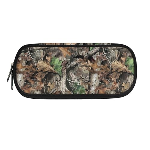 SCRAWLGOD Federmäppchen, großes Fassungsvermögen, Stiftehalter für Schreibtisch, Büro, Schulbedarf, Organizer mit Reißverschluss, tragbarer Stift, Bleistift und Marker-Etui, Camo Jagd Wald, von SCRAWLGOD