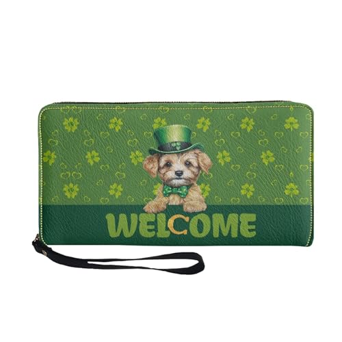 SCRAWLGOD Geldbörsen für Damen und Mädchen, Reißverschluss, Kartenhalter, Clutch, PU-Leder, lange Geldbörse, Organizer, Zubehör, Happy St. Patrick's Day, Casual von SCRAWLGOD