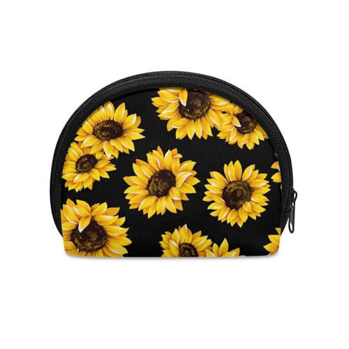 SCRAWLGOD Kleine Münzgeldbörse, Mini-Münztasche, Geldbörse, Schlüsselkartenetui, Kleingeld, Geldbörse, Reisetasche, Zubehör für Damen und Herren, sonnenblume, Einheitsgröße von SCRAWLGOD