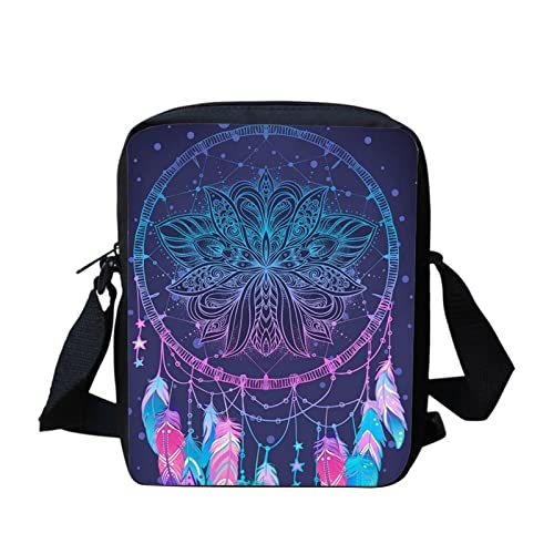 SCRAWLGOD Messenger Bags for Women Mini Handtasche Shoulder Bag Daily School Crossbody Bag for Teens Girls, Bohe Mandala Floral, Einheitsgröße von SCRAWLGOD