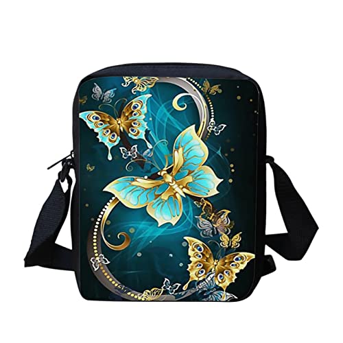 SCRAWLGOD Messenger-Taschen für Kinder, Jungen, Geschenk, Schulanfang, Umhängetasche, Outdoor, Sport, Reisen, Handtaschen, Botterfly, Einheitsgröße von SCRAWLGOD