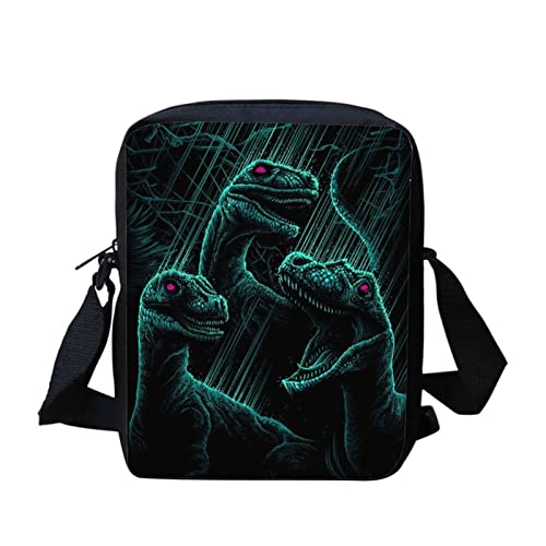 SCRAWLGOD Messenger-Taschen für Kinder, Jungen, Geschenk, Schulanfang, Umhängetasche, Outdoor, Sport, Reisen, Handtaschen, Dinosaurier, Einheitsgröße von SCRAWLGOD