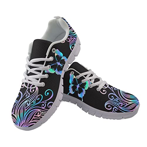 SCRAWLGOD Schuhe für Damen, Laufschuhe, bequeme Wanderschuhe, Sport, Tennisschuhe, Mandala-Schmetterling., 39 1/3 EU von SCRAWLGOD