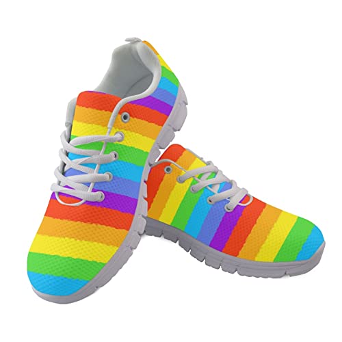 SCRAWLGOD Schuhe für Damen, Laufschuhe, bequeme Wanderschuhe, Sport, Tennisschuhe, Rainbow Pride, 40 2/3 EU von SCRAWLGOD