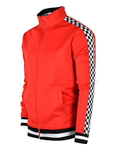 Hochwertige Herren-Trainingsjacke von Screenshotbrand, Hiphop-Stil, schlank, mit Seitenbänder - Rot - X-Groß von SCREENSHOT