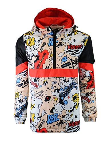 SCREENSHOT BRAND Leichte Regenjacke mit Kapuze, wasserabweisend, mit Reißverschluss, S51051-multi, XXL von SCREENSHOT