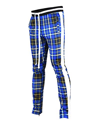 SCREENSHOT Big & Tall Herren Hip Hop Premium Slim Fit Trainingshose – Athletic Jogger Hose mit seitlichem Taping - Blau - 5X-Groß von SCREENSHOT