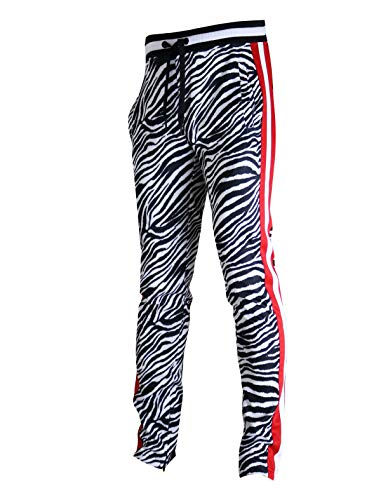 SCREENSHOT Herren Hip Hop Premium Slim Fit Urban Trainingshose – Athletic Jogger Bottom mit Seitenband Streetwear, P11005-black/Zebra, XXL von SCREENSHOT