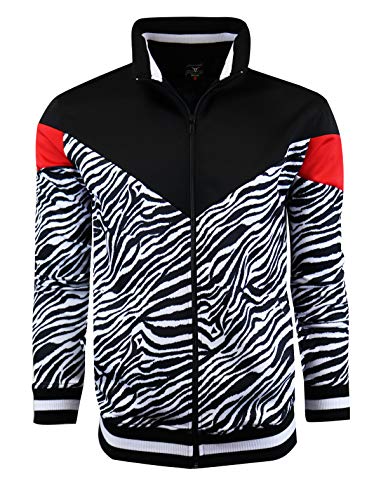 SCREENSHOT Herren Urban Hip Hop Premium Track Jacke – Slim Fit Side Taping Sportbekleidung Urbanwear Streetwear Fashion Top - mehrfarbig - Large von SCREENSHOT