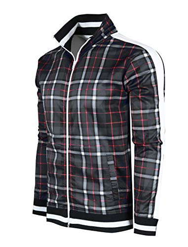 SCREENSHOT TRACK JACKET Herren Urban Hip Hop Premium Trainingsjacke – Slim Fit Side Taping Sportswear Urbanwear Streetwear Top, F41902, Anthrazit, M von SCREENSHOT