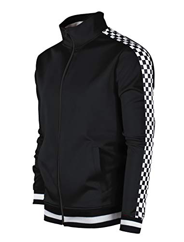 Screenshot Brand Herren Hip Hop Premium Slim Trainingsjacke – Seitliche Taping - Schwarz - XX-Large von SCREENSHOT