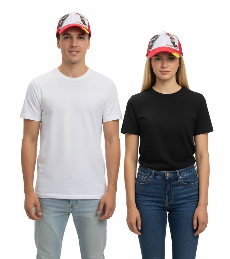 WORLDCUP LEGENDS Unisex Baseball-Cap im Spanien-Design Baumwoll-Cap mit Fußballspieler-Print Curved-Brim-Cap mit No.9-Print Damaged-Look TC110825RJA Rot/Bunt WORLDCUP LEGENDS Unisex Baseball-Cap im Spanien-Design Baumwoll-Cap mit Fußballspieler-Print Curved-Brim-Cap mit No.9-Print Damaged-Look TC110825RJA Rot/Bunt von SCRIMMAGE