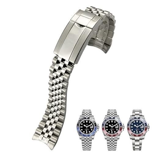 SCRUBY 20-mm-Uhrenarmbänder für Rolex-Armband GMT Master II-Armbanduhrarmband Jubilee mit Oyster-Verschluss. 316L-Armband aus massivem Edelstahl von SCRUBY