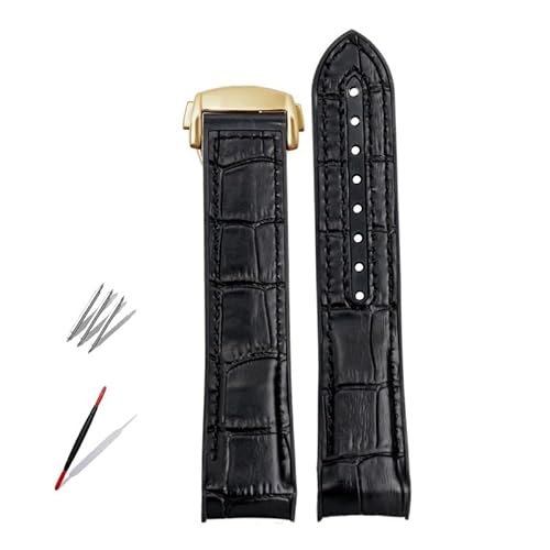 SCRUBY Gummi-Uhrenarmband für Omega 300 SEAMASTER 600 PLANET OCEAN Faltschließe Silikonarmband Uhrenzubehör Uhrenarmband(Black gold,22mm) von SCRUBY