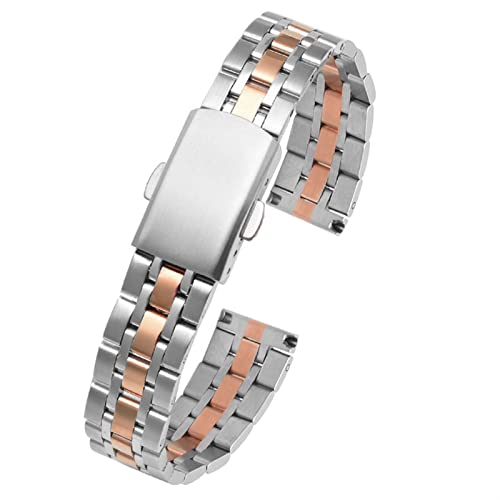 SCRUBY Ladies Armband für AR1763 1961 1955 1956 Serie Watchband Fashion Edelstahlgurte 10 mm 12 mm 14mm(Silver Rose gold,12mm) von SCRUBY