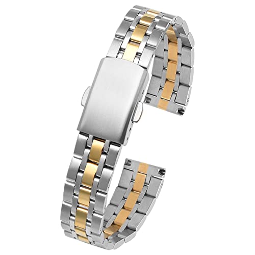SCRUBY Ladies Armband für AR1763 1961 1955 1956 Serie Watchband Fashion Edelstahlgurte 10 mm 12 mm 14mm(Silver gold,12mm) von SCRUBY