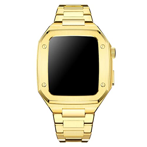 SCRUBY Metall-Nachrüst-Set, Geh?useband für Apple Watch, 45 mm, 44 mm, hochwertiges Edelstahl-Armband für iWatch Serie 8, 7, 6, 5, 4, SE, 45 mm, Achat von SCRUBY