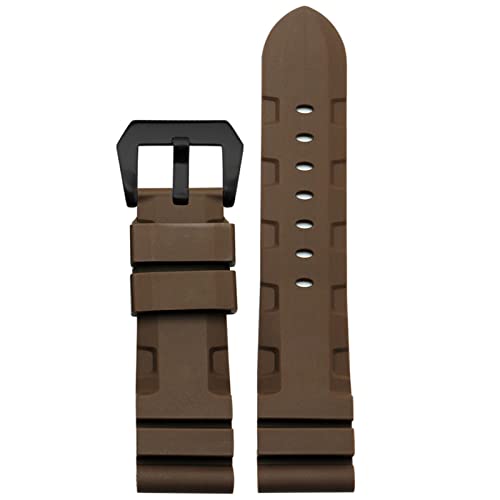 SCRUBY Silikon-Uhrenarmband für PAM111 PAM0061 PAM00682 Armband, Sportarmband, 24 mm, wasserdicht, schwarz, Zubehörgürtel, 24 mm, Achat von SCRUBY