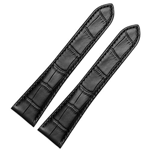 SCRUBY Uhrenarmband für Tank Echtleder-Uhrenarmband Herren Claire Ledergürtel London Solo mechanische Uhrenzubehör 25mm(Black-no buckle,17mm) von SCRUBY