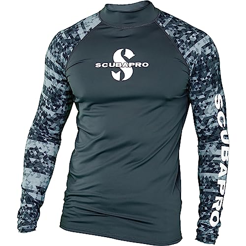 SCUBAPRO Rash Guard Langarm Herren Slim Fit UV-Shirt UV Schutz (Graphite, S) von SCUBAPRO