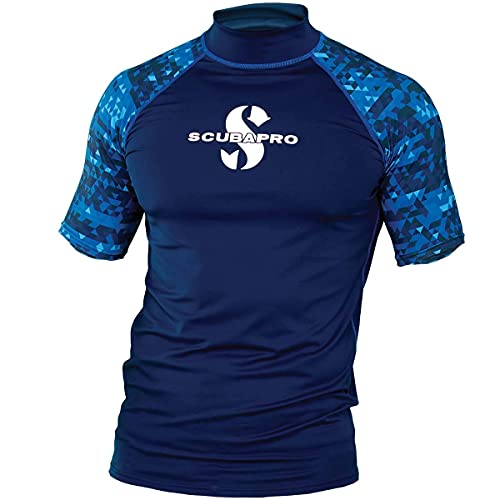 SCUBAPRO Aegean Rash Guard Kurzarm Herren Slim Fit UV-Shirt Collection 2017 (XXL) von SCUBAPRO