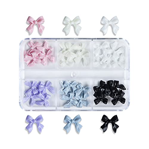 30 Stück Kunstharz Schleifen Nagelkunst Dekorationen 3D Schleifen Ornamente Schmuck DIY UV Gel Design Niedliches Maniküre Zubehör DIY Zubehör Mädchen Kinder DIY Zubehör Set DIY Zubehör Set von SCUDGOOD