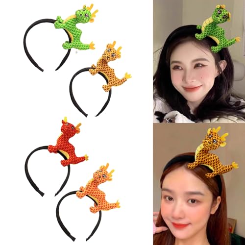 Chinesisches Neujahrs-Maskottchen, Drachen-Stirnband, Plüsch-Kopfbedeckung, Haarreif, Cartoon-Tier-Haarband, Foto-Requisiten, Haarschmuck, Drachen-Ornament von SCUDGOOD