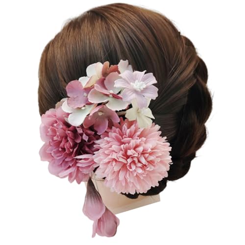 Dekorative Hortensien-Blumen-Haarspange mit Fransen, Haarnadel für Damen, chinesisches Kostüm, Haarstyling-Werkzeug, Frauenkamm für Partys, Hochzeiten von SCUDGOOD