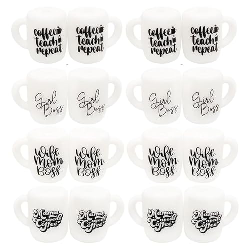 SCUDGOOD 16-teiliges DIY Cup Perlen Sortiment Polygone Bunte Anhänger Set Ornament Handgefertigt Polierte Silikonperlen Für Stifte Polierte Bunte Perlen von SCUDGOOD