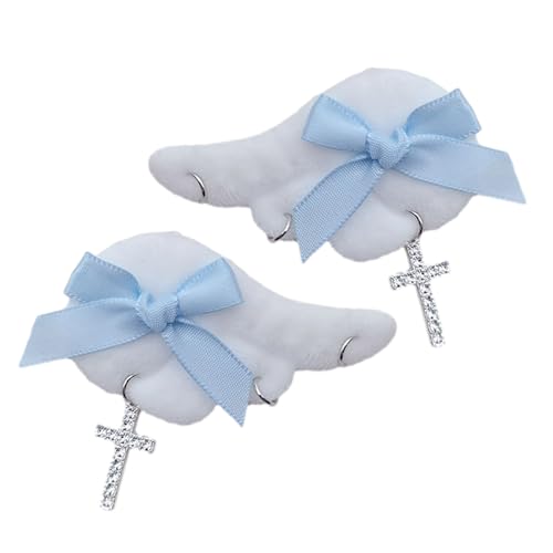 SCUDGOOD 2Pcs Flügel Haarspange Bowknot Haar Clips Elegante Kreuz Anhänger Haarnadel Frauen Mädchen Haar Decor Slip Haar Klemme Nette Bowknot Haarspange von SCUDGOOD