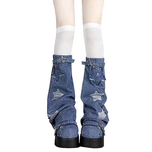 SCUDGOOD Trendige Beinwärmer Harajuku Stern Charm Verstellbare Schnalle Kette Y2K Beinabdeckungen Riemen Damen Streetwear Beinstiefel Abdeckung Stapelsocken Für Frauen Und Mädchen von SCUDGOOD