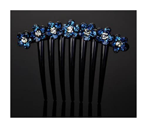 Haarkamm Hochzeit Haarkämme Braut Haar-Seitenkämme, Strass-Blumen-Haarkämme, Haarspangen-Kamm für Frauen, rutschfestes Styling, Mädchen-Haar-Accessoires Haarseitenkämme (Blue : Bronze, Size : One si von SCUUBE